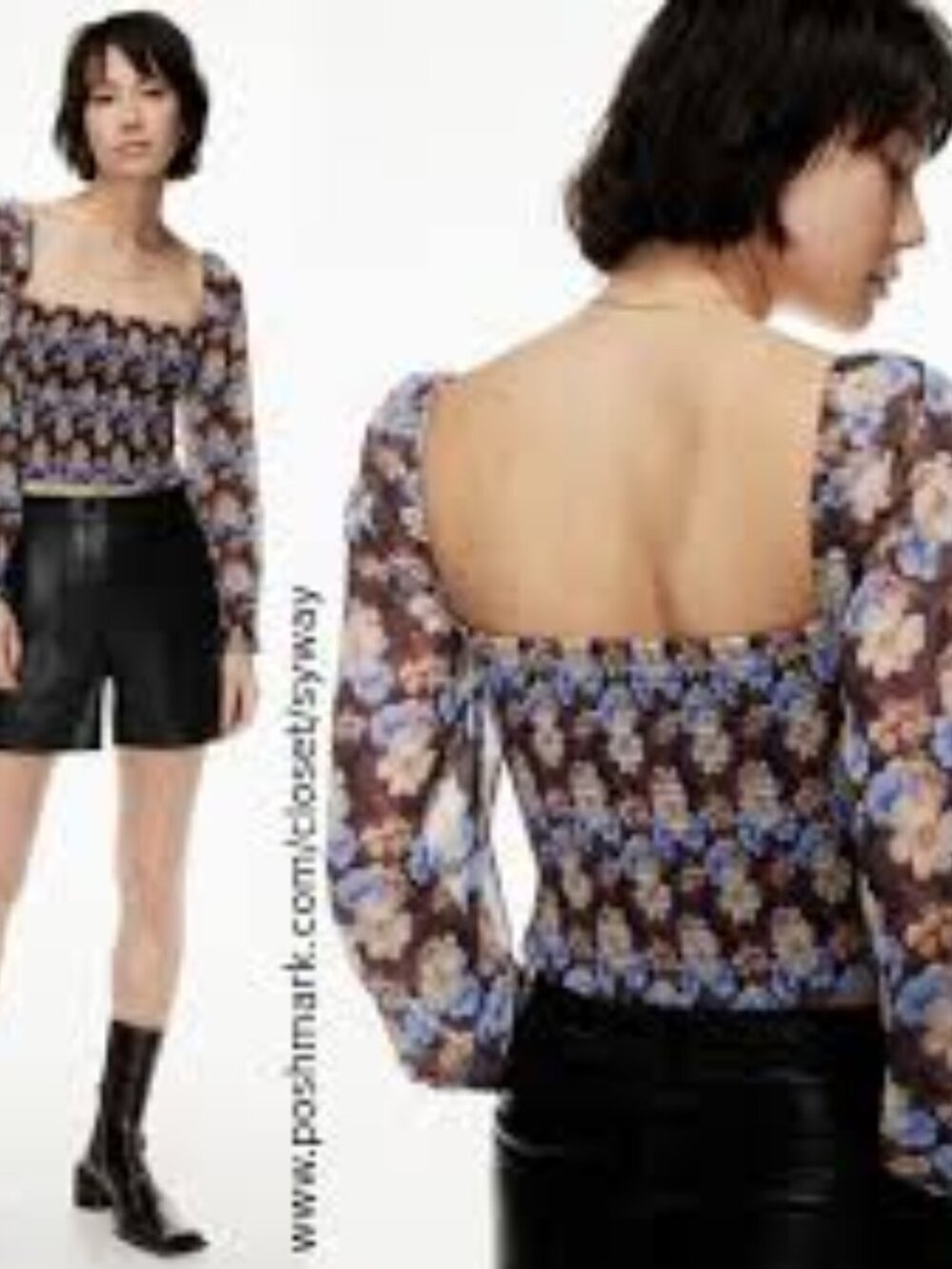 NWOT Wilfred for Aritzia Saga Sheer Sleeved Blouse L